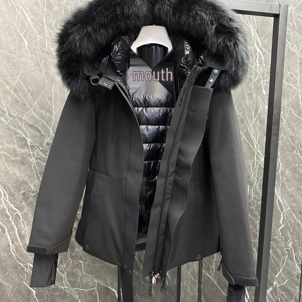 Dujia Женская приталенная лыжная куртка-пуховик с меховым воротником - Водонепроницаемое и теплое пальто