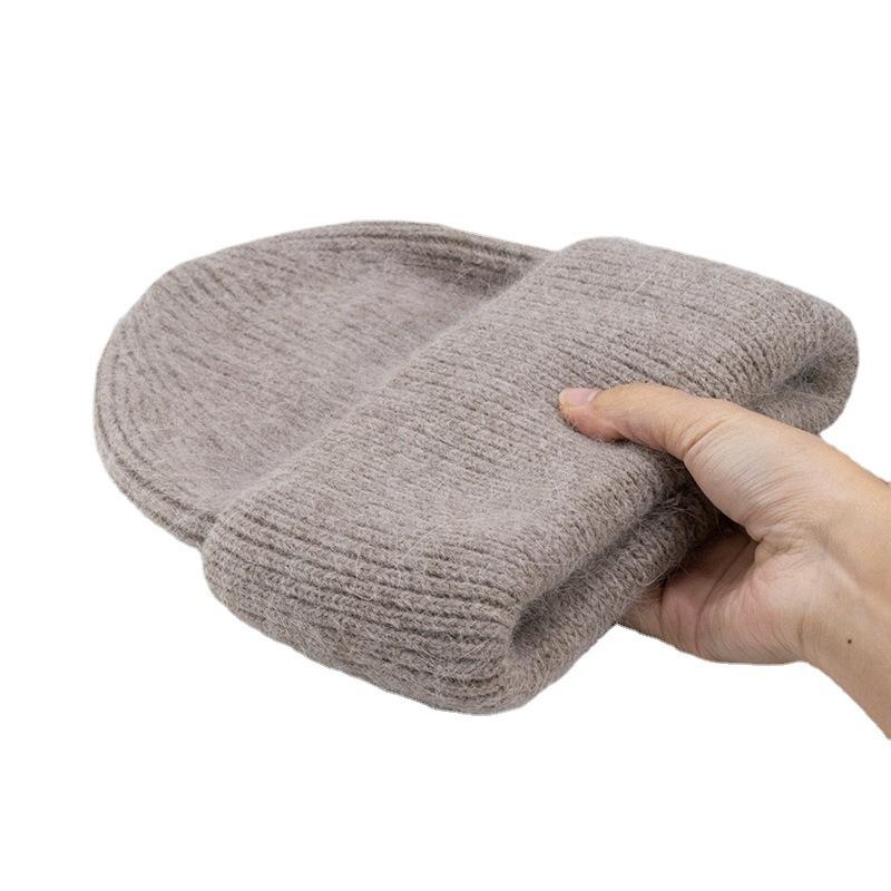 Rabbit fur thickened wool hat female tide Korean ins tide autumn and winter cold hat thermal cover curling knitted hat