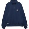 New Era FW24 MLB Нью-Йорк Янкис Свитшот на молнии с вышивкой NY Минималистичный Американский с длинным рукавом Унисекс свитшот Синий 14397950