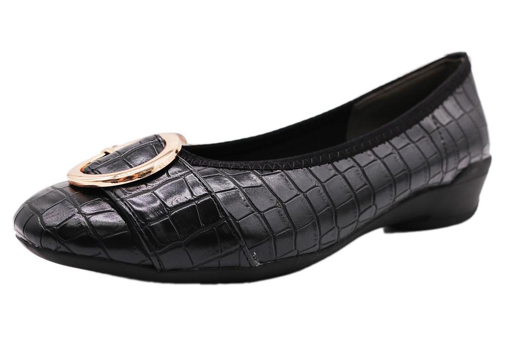 Blanccoir Waterproof Buckle Low Rain Size 74223424 Women's Water-Repellent, Pumps, Heel, 3E, Pumps, Black, 23.0 Cm,