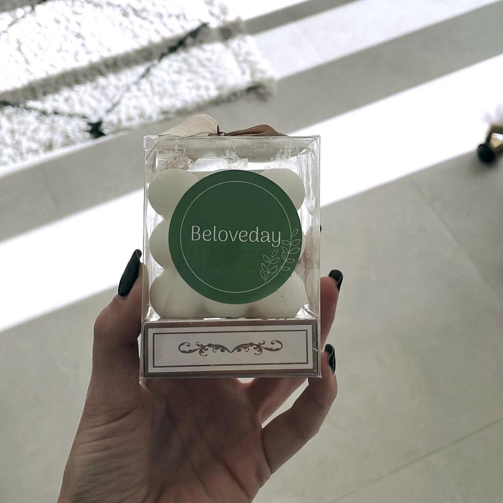 Белая пузырьковая свеча с ароматом хлопка