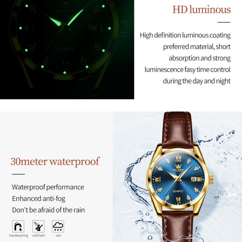 OLEVS Новые женские часы. Элегантные, модные и интеллектуальные водонепроницаемые светящиеся высококачественные часы.