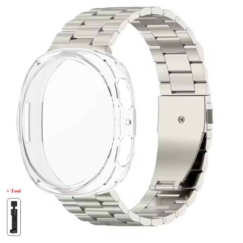 Case+Stainless Steel Strap For Samsung Galaxy Watch 8 44mm 40mm Bracelet+Soft TPU Case Protector For Galaxy Watch 8 44mm Correa