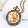 JEWELRYWE Карманные часы Дракон унисекс ожерелье кулон детские подарочные часы бронзового цвета