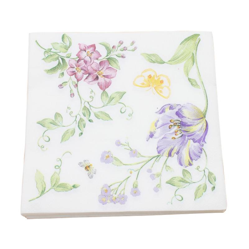 20 листов одноразовых салфеток с цветочным узором бумажные носовые платки салфетки свадьба день рождения вечеринка декор рабочего стола праздничные столовые приборы