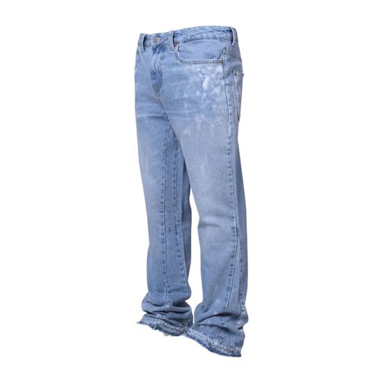 Men's Vintage Jeans Casual Straight Mid Waist Denim Pants Distressed Washed Trousers with Pockets for Streetwear Travel
