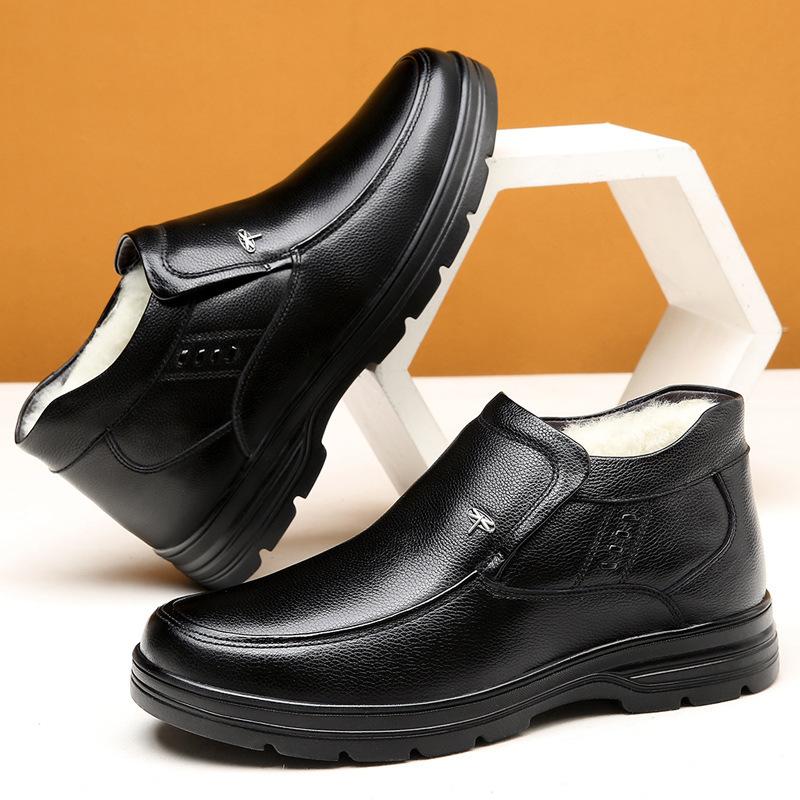 Мужские хлопковые туфли зимние размер 35 для пожилых 36 маленький размер хлопковые кожаные туфли 47 кожаный размер 48 большой размер обувь для пожилого отца