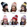 2PCS/Set Warm Scarf Set Neck Protection Beanies Hat Winter Knitted Hat  Women
