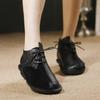 Fashion GKTINOO Genuine Leather Comfortable Women's Shoes 2025 Autumn New Soft Soled Lightweight Ankle Boots Lace Up Flat Short Boots