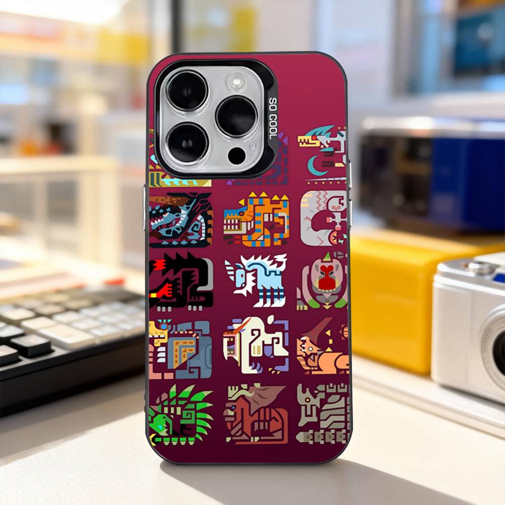 Игровой Чехол Для Телефона M-Monster-Hunter Крутой Для iPhone 17,16,15,14,13,12,11,Pro,XS,Max,Plus,Mini,SE4,E Черный Матовый Ударопрочный Чехол