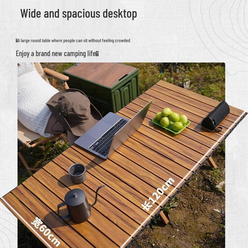 NuFeng 60cm Aluminum Roll-Up Outdoor Folding Picnic Table