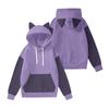 Children's Fashionable Lightweight Long-Sleeved Pullover Sweatshirt With Color Block Print And Ears