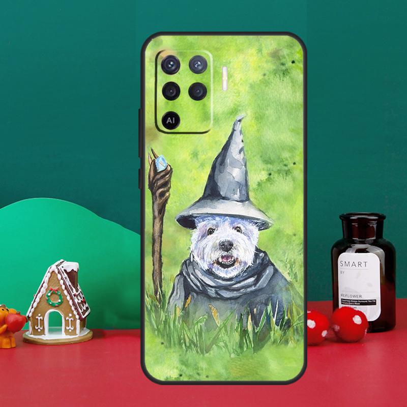Cartoon Westie Dog Case For Oppo A15 A6 A5 Pro A17 A57 A54 A74 A94 A16 A76 A96 A40 A60 A80 A18 A38 A58 A78 A98