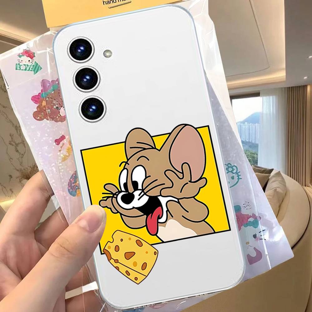 Милый Чехол Для Телефона Джерри И Том Для Samsung Galaxy Прозрачная Крышка A52 A12 A51 S21 Edge S22ULTRA S23 S24 S20LITE Plus Ultra