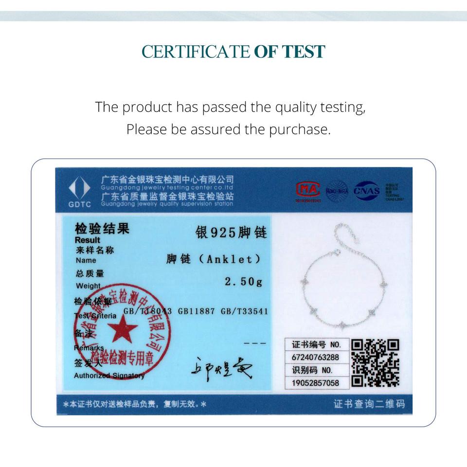 BAMOER 925 Sterling Silver Four-Leaf Clover Anklet Exquisite Sparkling Versatile Anklet For Women Fine Jewelry Party