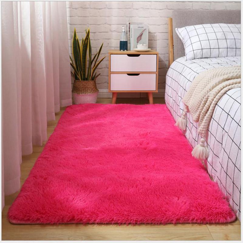 Thick Fluffy Carpets For Living Room Decor Bedside Rug Warm Plush Floor Mats Children's Room Play Mats Silkly Furry Carpet Grey