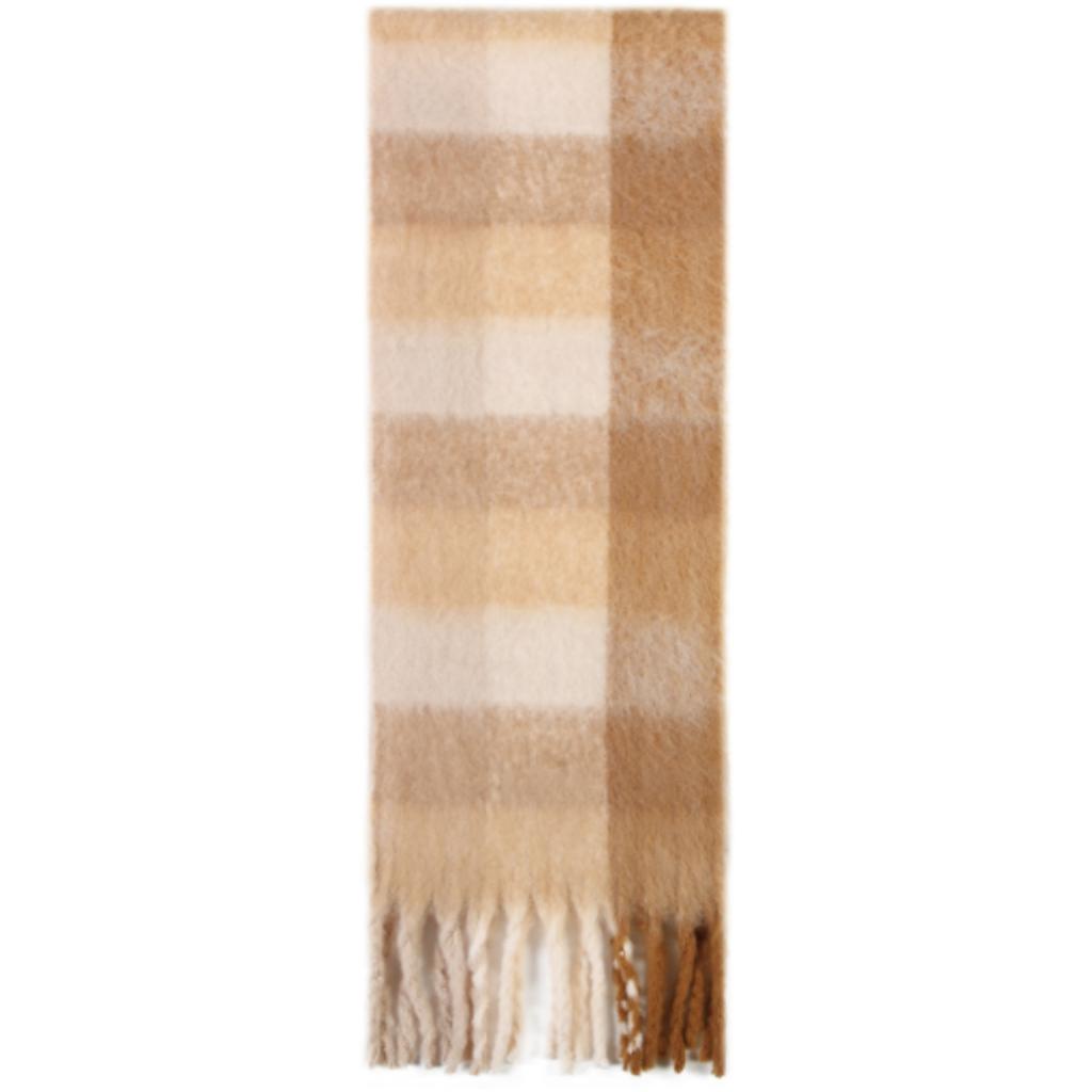 Wool Scarf Women's New Autumn and Winter Solid Color Soft Waxy Mohair Scarf Scarf Neck Thickened Warm Shawl