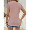 GMXIA Spring Summer Fashion Round Neck Hollow Short Sleeve Round Neck T-shirt Top Woman