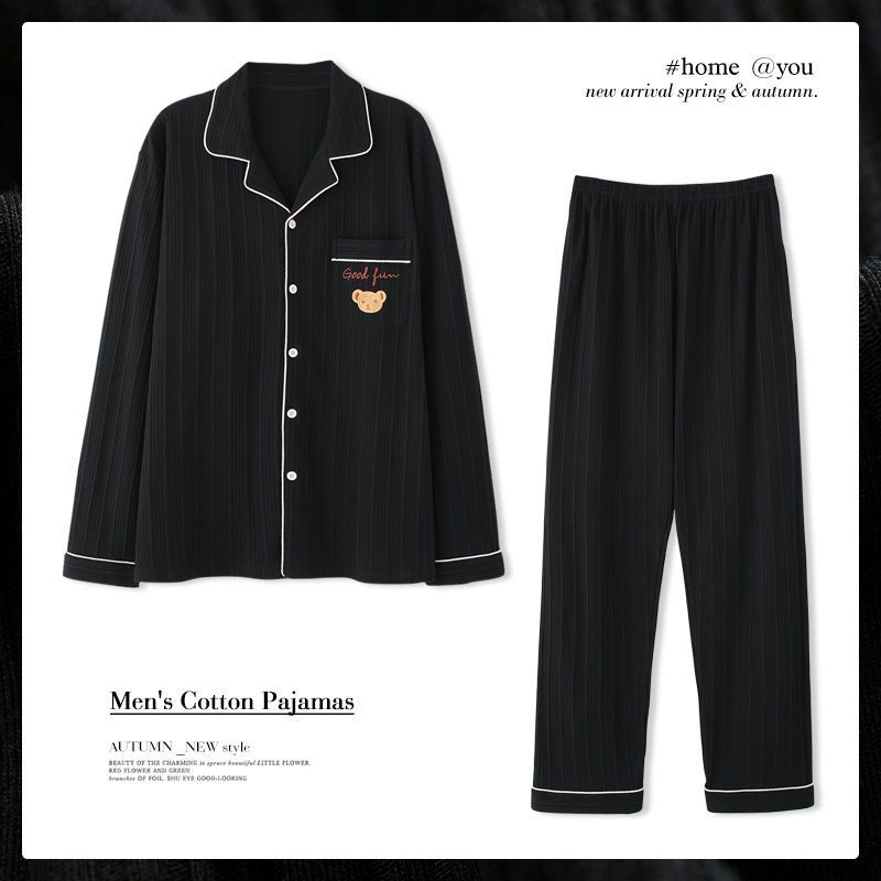 Новый комплект пижамы с длинными рукавами для женщин, весенняя и осенняя пижама из чистого хлопка, корейский стиль, домашняя пижама большого размера