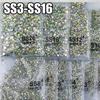 1440Pcs/bag AB/Clear Round Mini Nail Diamond SS3-SS16(1.3-4mm) FlatBack Non-Hotfix Nail Crystal Crystal Clear AB Manicure Glass