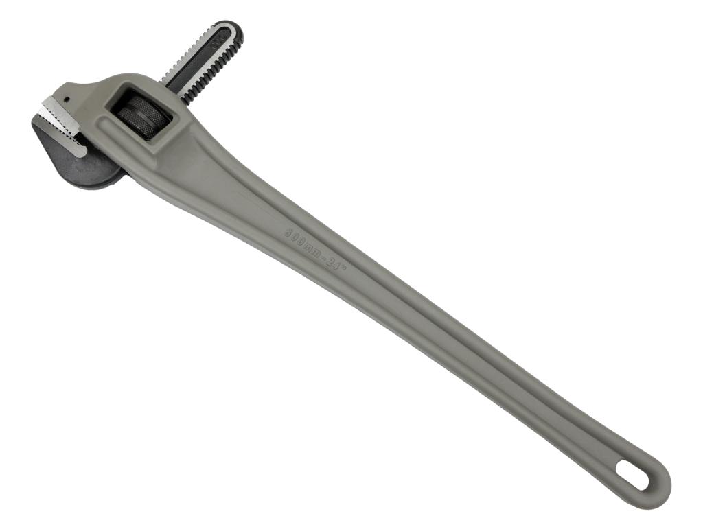 Pipe wrench, American type, 24" angled aluminum handle, reinforced, Waryński