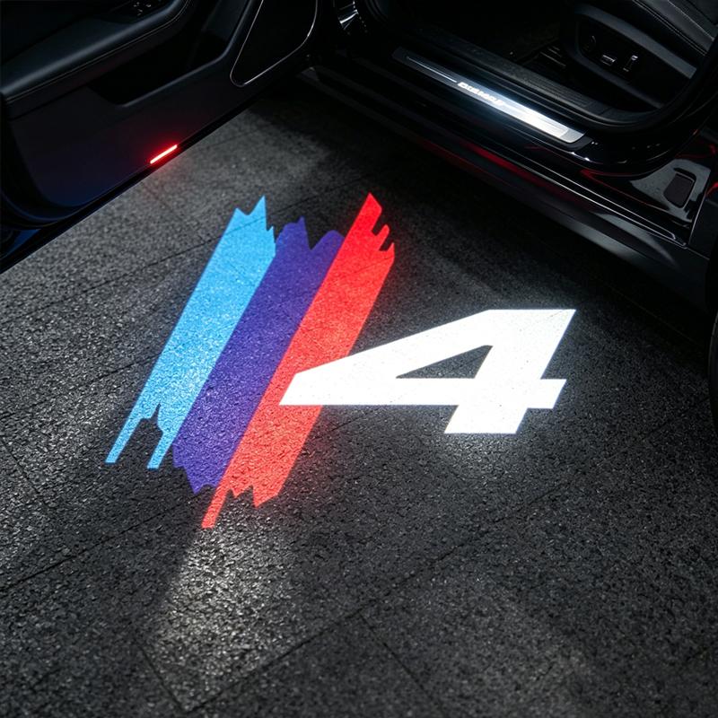 1/2 Pairs LED Door Welcome Light Logo Projector Lamp Car Sticker Fits Mini BMW M Series E46 E60 E90 F18 F20 F30 X1 X3 X5 M2 M3 M