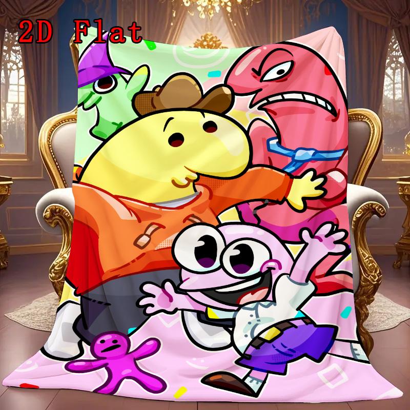 Smiling friends 2D Flat Pattern Flannel Blanket High quality All Seasons Warmth and Comfort Perfect for Christmas Gifts.NMT0928150