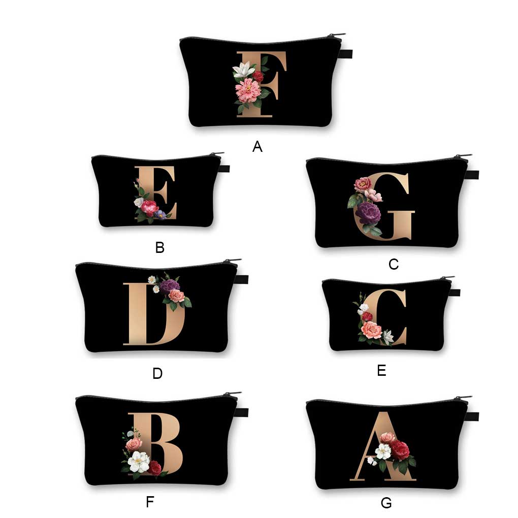 Cosmetic Bag Letters Toiletry Makeup Case Large Capacity Wash Make-up Storage Organizer Travel Portable Organizers Women