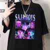 Hot Kpop Demon Hunters Saja Boys Print T-shirt Summer Casual Loose T Shirt Women Men Harajuku Shirts
