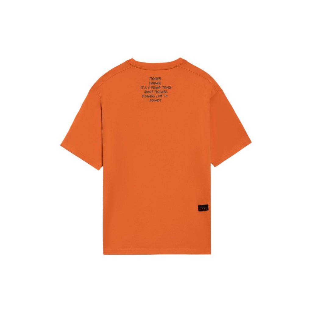 Li Ning X Disney Тигра Коллаборация Спортивная Модная Серия Футболка с Мультяшным Принтом Кармана и Круглым Вырезом с Коротким Рукавом Унисекс Топы AHSS583-2