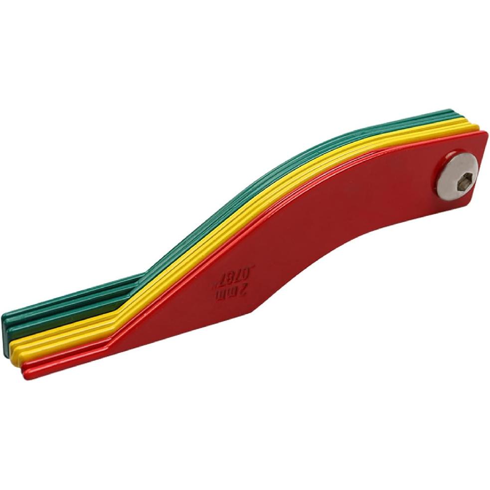 Brake Lining Thickness Gauge, 8 Piece Steel Automotive Brake Pad Measuring Tool, Disc And Drum Brake Lining Gauge Set- Color Coded/SAE &