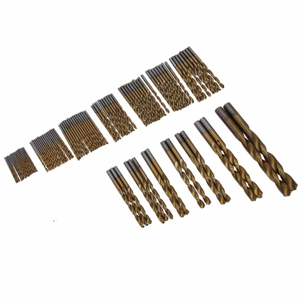 99pcs Round Shank High Speed Steel Drill Bits HighSpeed Steel Jobber Drill Bits  Hardened Metal