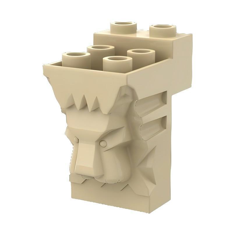 50g MOC 30274 Lion Face 2x3x3 Decorative Brick Compatible Small Particle Building Blocks