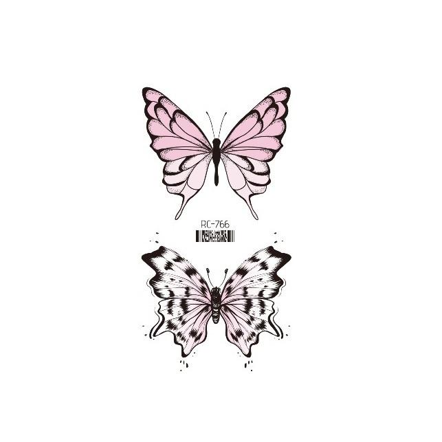 Dark Butterfly Sexy Waterproof Temporary Tattoo Sticker India Women Back Waist Flash Tatoo Girl Body Art Fake Tattoos Realistic