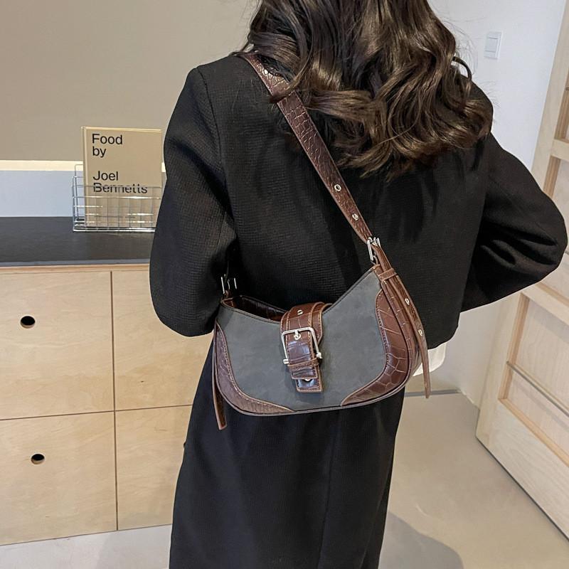 Trendy 2024 New Simple Vintage Underarm Bag Single Shoulder Bag High Quality Texture Crossbody Bag Women