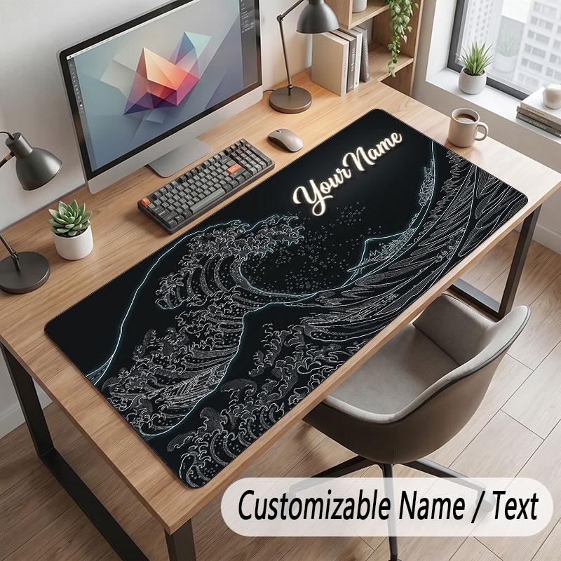 Octopus Sea Life Theme Customized Mouse Pad Personalized Print Name Text Desk Mat For Home Office Table Decor