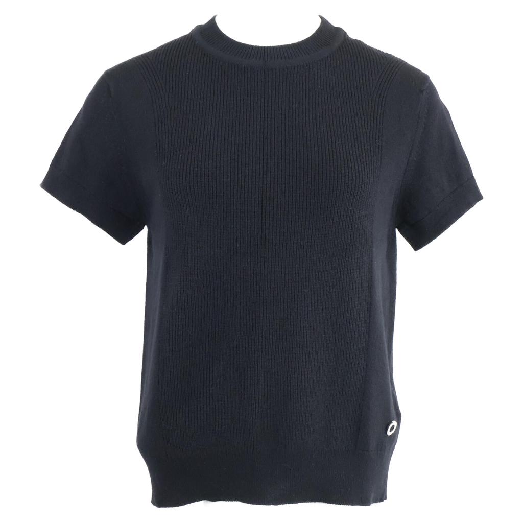 HERMES [New/Domestic regular] 4H2600D1 Cashmere 100% Short sleeve knit sweater/ tops 38 blackUsed