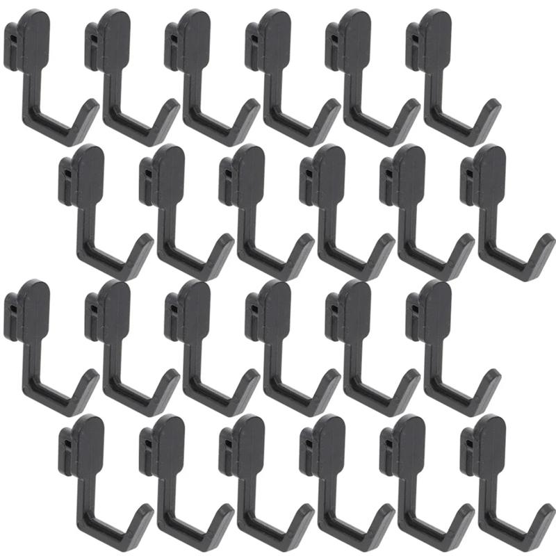 Practical-24Pcs Pegboard Hooks J Shape Pegboard Hook Peg Board Tool Organizer Parts Accessories , Black