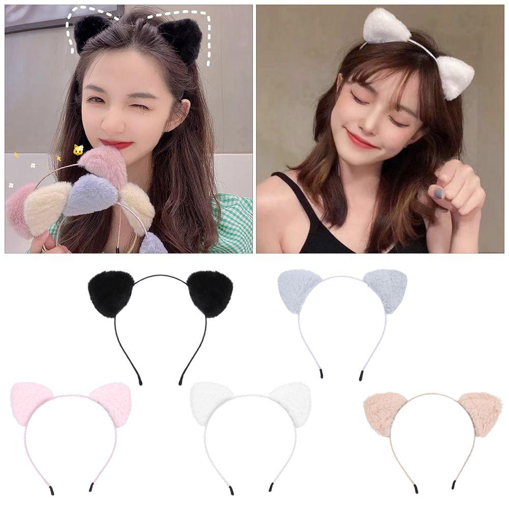 Cosplay Night Party Bar Plush Cute Face Wash Hair Band Cat Ears Headband Hair Accessories Hair Hoop
