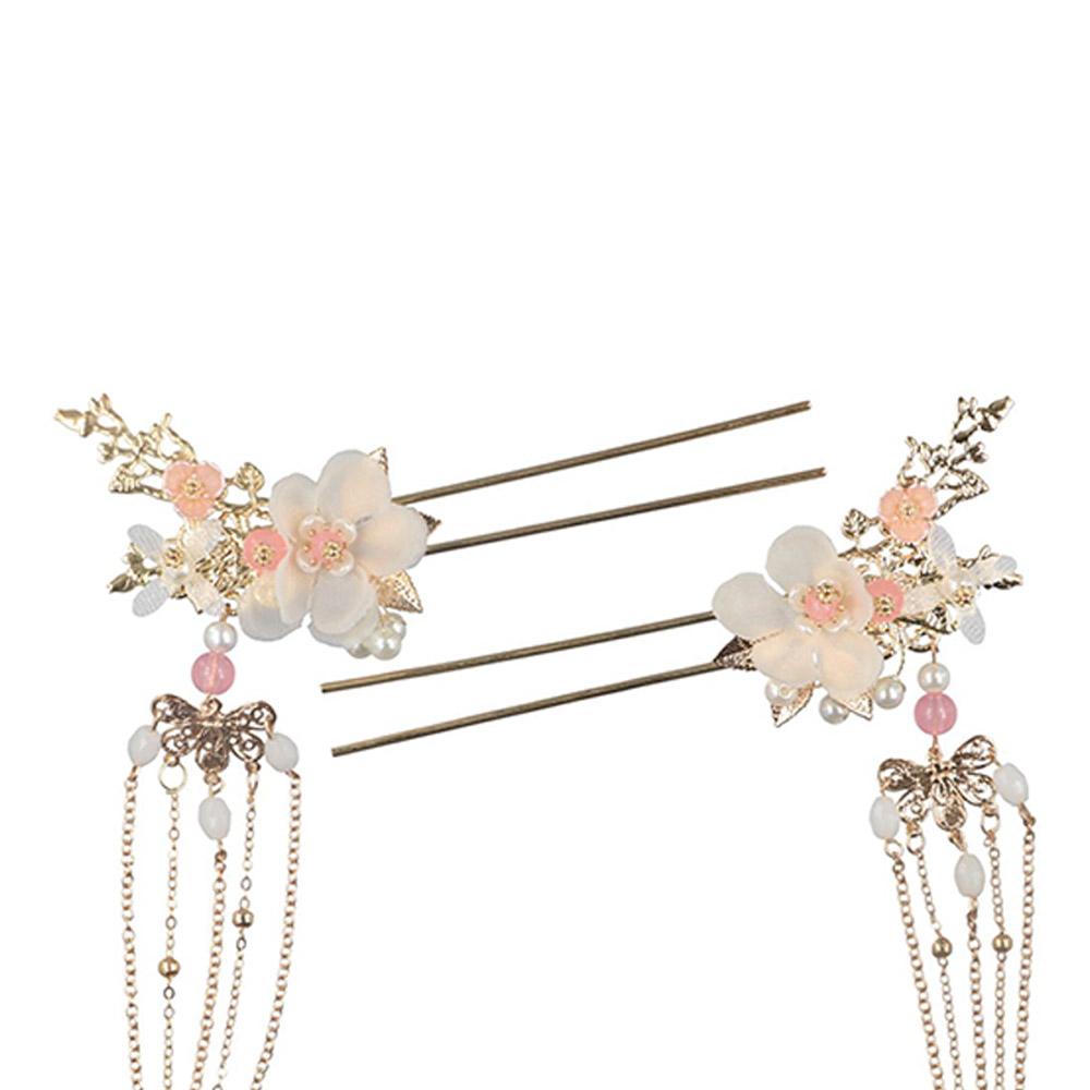 Pearl Chinese Style Hairpin Set Tassel Hanfu Hair Stick Exquisite Hair Sticks for Long Hair