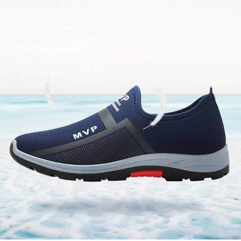 Summers Shoes Men Casual Air Mesh Shoes LightWeight Breathable Slip-On Flats Casual Walking Shoes Breathable Shoes