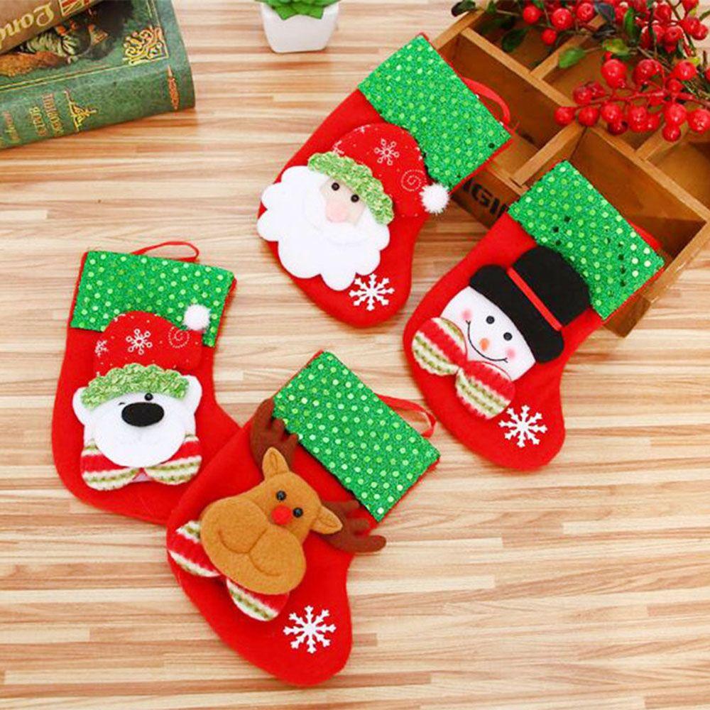 Lovely Hanging Socks New Year Decoration Candy Bag Christmas Ornament Xmas Tree Decor Stockings