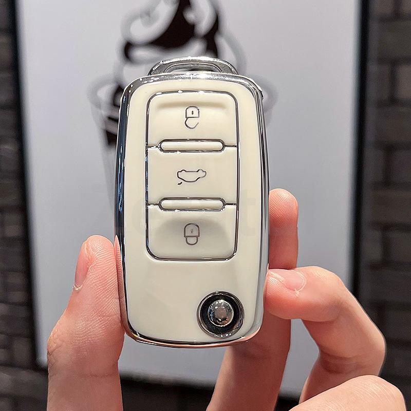 2/3 Кнопки Для Vw Volkswagen Golf 4 5 6 Mk6 Polo Tiguan Passat B5 B6 B7 Jetta Lavida Для Skoda Octavia ТПУ Чехол Для Автомобильного Ключа