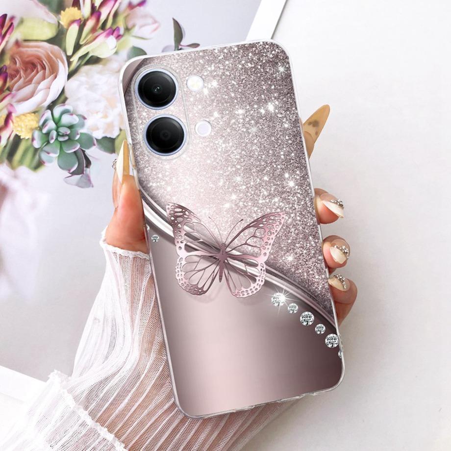 For Vivo Y05 Y11D 4G / Vivo Y11 5G Y21 5G Phone Case Soft Silicone Clera Cover Butterfly Dragon Cat Floral Painting Bumper Funda