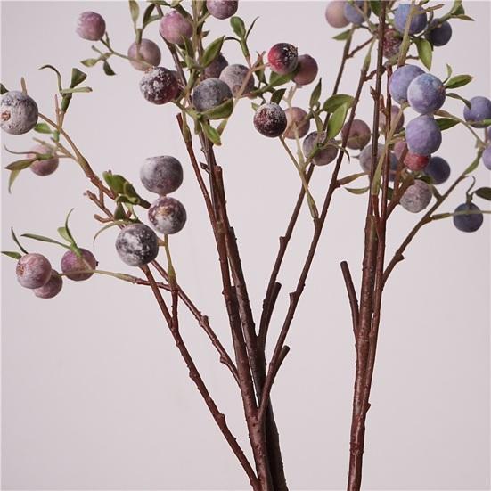 Faux Berry Stems Realistic Red/Blue/Purple Berries Branches Artificial Fruits Picks for DIY Flower Arrangement Wedding Home Decor