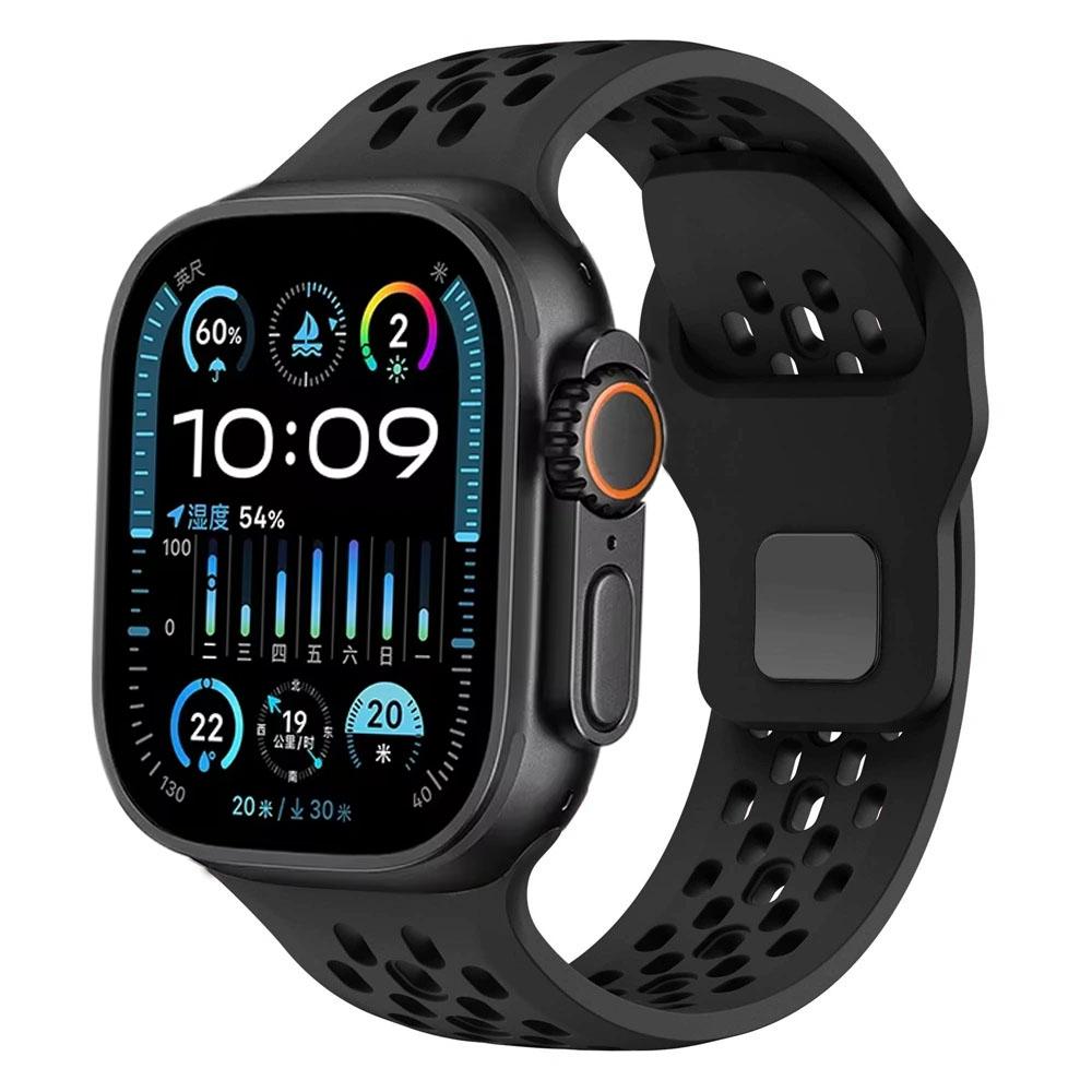 Дышащий силиконовый ремешок для Apple Watch Band 49 мм 46 мм 45 мм 44 мм 42 41 40 мм Спортивный браслет iWatch Ultra 11 10 9 8 7 6 SE3 Ремень