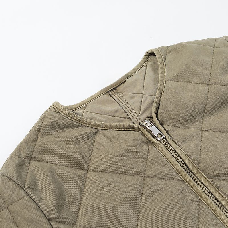 Araltay New Arrival Fashion Style Women's Clothing Fashion All-Match Casual Minimalist Long Sleeve Diamond Round Neck Cotton-Padded Coat Outwear