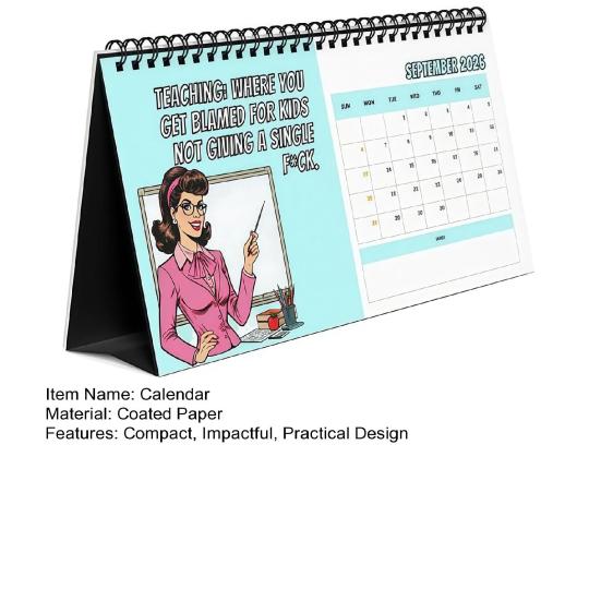 Yousheng 2026 Funny Teacher Swear Desk Calendar 12 Months of Humorous Rants & Motivational Quotes Daily Encouragement Gifts for Educators