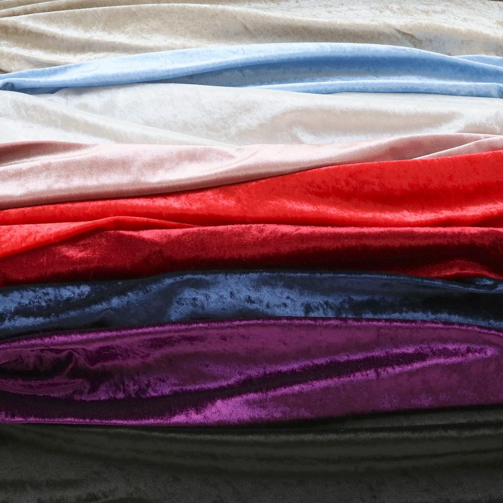 Cosmo Textile Crushed Velour Solid 112cm Wide X 5m GD3300 Fabric, Color, 100% Polyester, Approx. Cut, Col. 276, Purple,