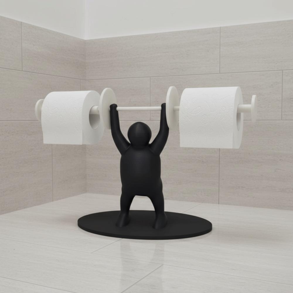 Funny Barbell Toilet Paper Holder Space Saving 3D Printed Toilet Paper Rack Home Decor